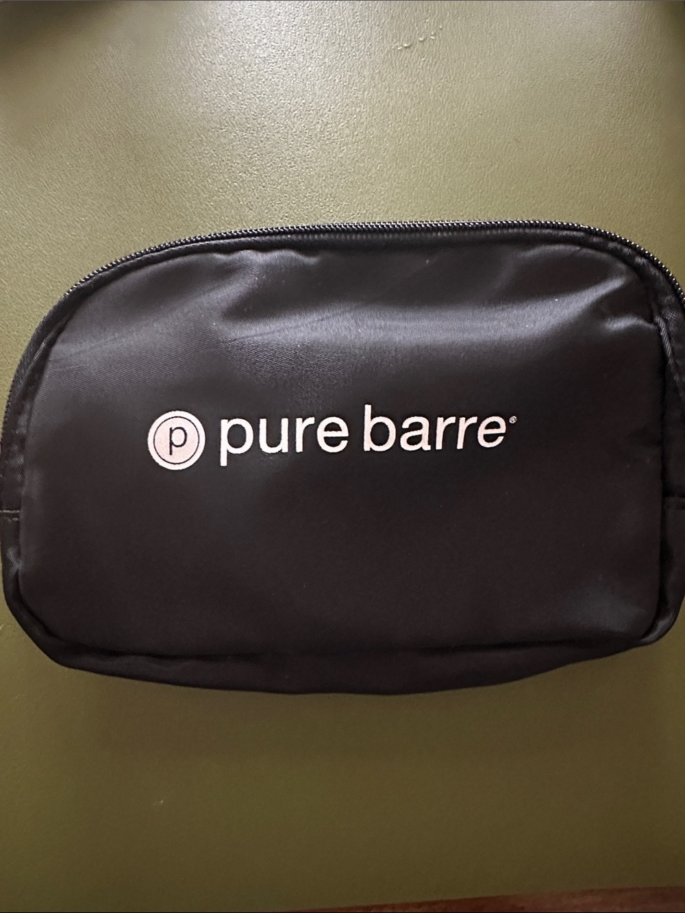 Pure Barre Black Travel Pouch with White Logo